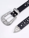 Fashion Dazzling Rhinestone Western Cowgirl Bling Studded Design Belt-Belts-Arimonz-Arimonz