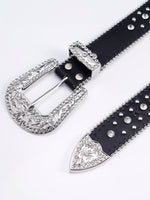 Fashion Dazzling Rhinestone Western Cowgirl Bling Studded Design Belt-Belts-Arimonz-Arimonz