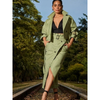 Fashion Jacket and High-Split Wrap Skirt Office Lady Tracksuit Set-Wear To Work Sets-Arimonz-Arimonz