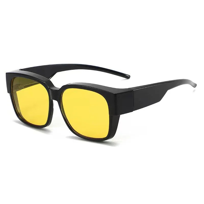 Fashion Polarized Cover Sunglasses Vintage Driving Eyewear Glasses-Sunglasses-Arimonz-Matte Black Yellow Polarized Glasses-Arimonz