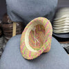 Fashion Rainbow Straw Sun Summer Hat Panama Handmade Crochet Jazz Hat-Summer Hats-Arimonz-Arimonz