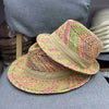 Fashion Rainbow Straw Sun Summer Hat Panama Handmade Crochet Jazz Hat-Summer Hats-Arimonz-Arimonz