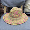Fashion Rainbow Straw Sun Summer Hat Panama Handmade Crochet Jazz Hat-Summer Hats-Arimonz-Arimonz