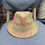 Fashion Rainbow Straw Sun Summer Hat Panama Handmade Crochet Jazz Hat-Summer Hats-Arimonz-Arimonz