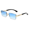 Fashion Rimless Rectangle Sunglasses UV400 Protection Travel Eyewear-Sunglasses-Arimonz-Arimonz