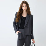 Fashion Short Blazer and Trousers Matching Set Office Casual Outfit-Wear To Work Sets-Arimonz-Arimonz