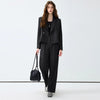 Fashion Short Blazer and Trousers Matching Set Office Casual Outfit-Wear To Work Sets-Arimonz-Black-S(US-4)-Arimonz