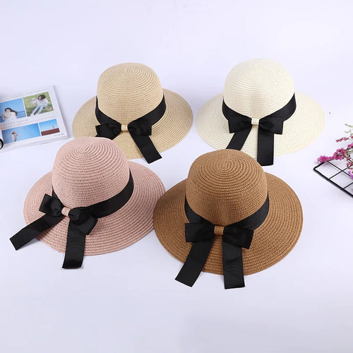 Fashion Straw Hat Lightweight Beach Travel Summer Sun Protection Hat-Summer Hats-Arimonz-Arimonz