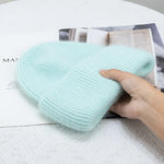 Fashion Warm Cashmere Wool Skullies Rabbit Fur Winter Knitted Beanies-Winter Hats-Arimonz-green-54-60cm/21-23inches-Arimonz