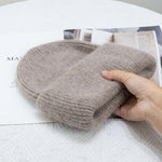 Fashion Warm Cashmere Wool Skullies Rabbit Fur Winter Knitted Beanies-Winter Hats-Arimonz-Khaki-54-60cm/21-23inches-Arimonz