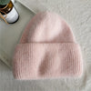 Fashion Warm Cashmere Wool Skullies Rabbit Fur Winter Knitted Beanies-Winter Hats-Arimonz-Pink-54-60cm/21-23inches-Arimonz