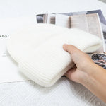 Fashion Warm Cashmere Wool Skullies Rabbit Fur Winter Knitted Beanies-Winter Hats-Arimonz-White-54-60cm/21-23inches-Arimonz