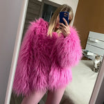 Fashion Winter Top Faux Fur Elegant Coat Thicken Warm Women Jacket-Fuzzy Jackets-Arimonz-Arimonz