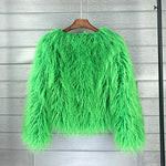 Fashion Winter Top Faux Fur Elegant Coat Thicken Warm Women Jacket-Fuzzy Jackets-Arimonz-Green-S-Arimonz