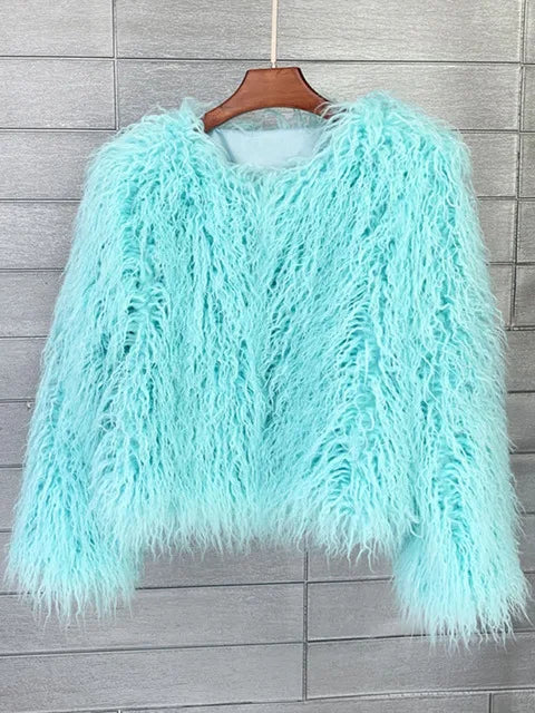 Fashion Winter Top Faux Fur Elegant Coat Thicken Warm Women Jacket-Fuzzy Jackets-Arimonz-Light blue-S-Arimonz