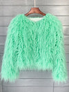Fashion Winter Top Faux Fur Elegant Coat Thicken Warm Women Jacket-Fuzzy Jackets-Arimonz-Light Green-S-Arimonz