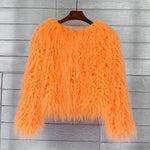 Fashion Winter Top Faux Fur Elegant Coat Thicken Warm Women Jacket-Fuzzy Jackets-Arimonz-Orange-S-Arimonz