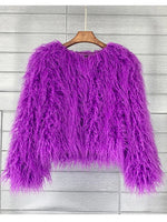 Fashion Winter Top Faux Fur Elegant Coat Thicken Warm Women Jacket-Fuzzy Jackets-Arimonz-Purple-S-Arimonz