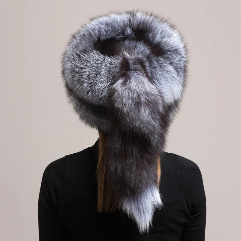 Fashionable Headgear Thicken Warm Winter Real Fur Hat Outdoor Cap-Winter Hats-Arimonz-Arimonz
