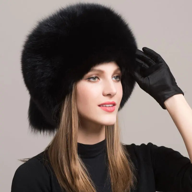Fashionable Headgear Thicken Warm Winter Real Fur Hat Outdoor Cap-Winter Hats-Arimonz-Arimonz