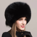 Fashionable Headgear Thicken Warm Winter Real Fur Hat Outdoor Cap-Winter Hats-Arimonz-Black two tails-Arimonz