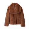 Faux Fur Jacket Coat Women Design Big Collar Fur Coats Cool Overcoat-Fuzzy Jackets-Arimonz-brown fur coat-S-Arimonz