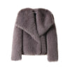Faux Fur Jacket Coat Women Design Big Collar Fur Coats Cool Overcoat-Fuzzy Jackets-Arimonz-gray fur coat-S-Arimonz