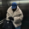 Faux Fur Jacket Coat Women Design Big Collar Fur Coats Cool Overcoat-Fuzzy Jackets-Arimonz-gray gradient-S-Arimonz