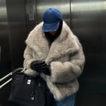 Faux Fur Jacket Coat Women Design Big Collar Fur Coats Cool Overcoat-Fuzzy Jackets-Arimonz-gray gradient-S-Arimonz