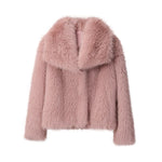 Faux Fur Jacket Coat Women Design Big Collar Fur Coats Cool Overcoat-Fuzzy Jackets-Arimonz-pink fur coat-S-Arimonz