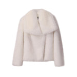 Faux Fur Jacket Coat Women Design Big Collar Fur Coats Cool Overcoat-Fuzzy Jackets-Arimonz-white fur coat-S-Arimonz