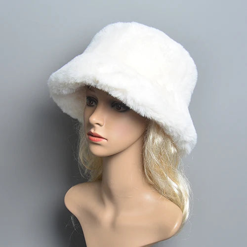 Faux Rabbit Fur Hat Super Soft Women Winter Hat Cotton Lining Warm Hat-Winter Hats-Arimonz-beige-One Size-Arimonz