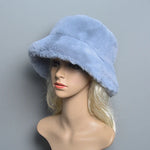 Faux Rabbit Fur Hat Super Soft Women Winter Hat Cotton Lining Warm Hat-Winter Hats-Arimonz-blue grey-One Size-Arimonz