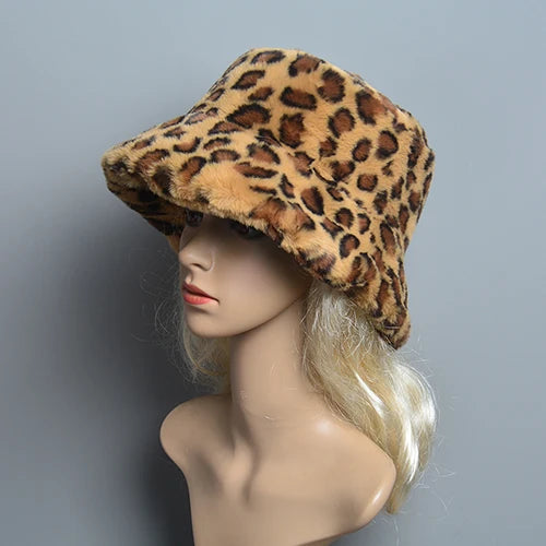 Faux Rabbit Fur Hat Super Soft Women Winter Hat Cotton Lining Warm Hat-Winter Hats-Arimonz-leopard print-One Size-Arimonz