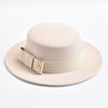 Fedora Hat for Women Elegant Flat Top Bow Jazz Hat Chapeau Femme-Winter Hats-Arimonz-Arimonz