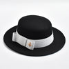 Fedora Hat for Women Elegant Flat Top Bow Jazz Hat Chapeau Femme-Winter Hats-Arimonz-Black02-One Size-Arimonz