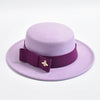 Fedora Hat for Women Elegant Flat Top Bow Jazz Hat Chapeau Femme-Winter Hats-Arimonz-Light purple02-One Size-Arimonz