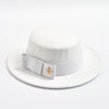Fedora Hat for Women Elegant Flat Top Bow Jazz Hat Chapeau Femme-Winter Hats-Arimonz-White01-One Size-Arimonz