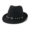 Fedora Jazz Straw Summer Beach Hat UV Sun Protection Sunhat-Summer Hats-Arimonz-black-58cm/22"-Arimonz