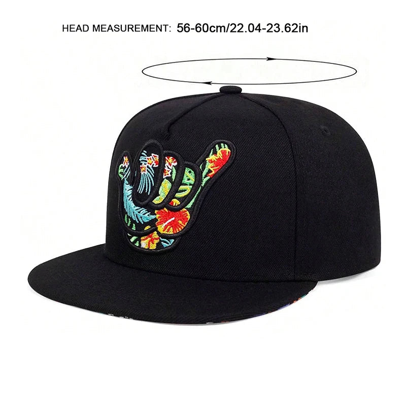 Finger Embroidery Adjustable Casual Baseball Cap Outdoor Snapback Hat-Women's Caps-Arimonz-Arimonz