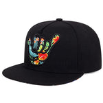 Finger Embroidery Adjustable Casual Baseball Cap Outdoor Snapback Hat-Women's Caps-Arimonz-Black-Arimonz