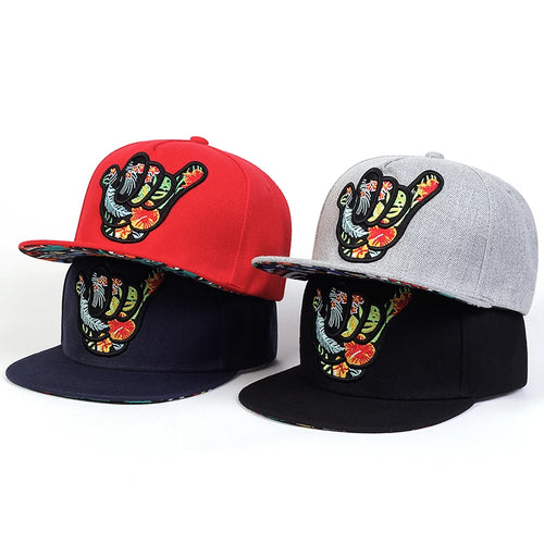 Finger Embroidery Adjustable Casual Baseball Cap Outdoor Snapback Hat-Women's Caps-Arimonz-Arimonz