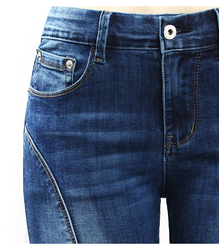 Five Pockets Cropped Jeans Women`s Stretchy Skinny Pants Trouser-Skinny Jeans-Arimonz-Arimonz
