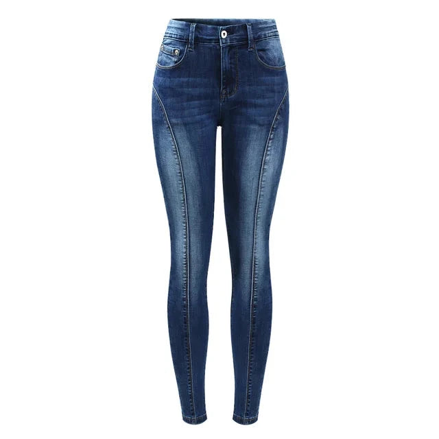 Five Pockets Cropped Jeans Women`s Stretchy Skinny Pants Trouser-Skinny Jeans-Arimonz-Arimonz
