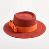 Flat Top Bowknot Sun Hat with Textured Surface Spring Summer Straw Hat-Summer Hats-Arimonz-Arimonz