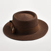 Flat Top Bowknot Sun Hat with Textured Surface Spring Summer Straw Hat-Summer Hats-Arimonz-Coffee-56-58CM/22"-Arimonz