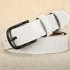 Floral Pattern Rose Genuine Leather Belt Women Pin Buckle Metal Belt-Belts-Arimonz-White-95cm for under26Inch-Arimonz