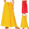 Flowy Long Skirt Casual Lace Up High Waisted A-Line Loose Skirt-Skirts-Arimonz-Arimonz