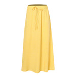 Flowy Long Skirt Casual Lace Up High Waisted A-Line Loose Skirt-Skirts-Arimonz-Arimonz