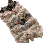 Fluffy Chiffon Mesh Crushed Flower Multi Layer Bow Barrette Hair Clip-Hair Accessories-Arimonz-Arimonz